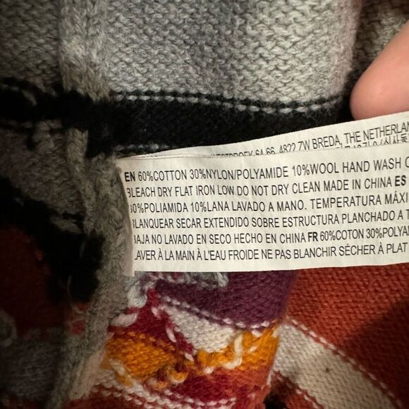 Forever 21 Contemporary Wool Blend Aztec Southwestern 2010s Belted Cardigan S - Picture 6 of 7